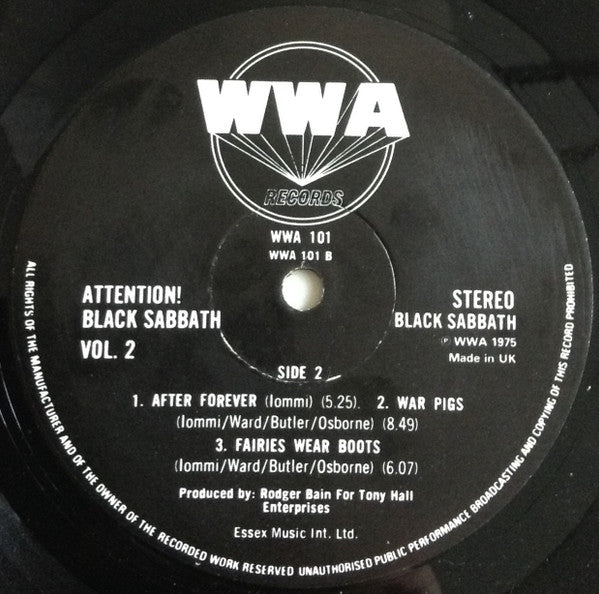 Black Sabbath : Attention! Black Sabbath Volume Two (LP, Comp, RE)