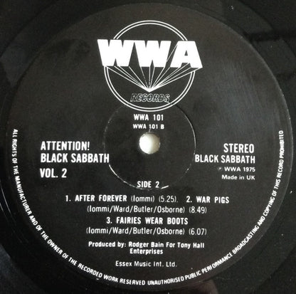 Black Sabbath : Attention! Black Sabbath Volume Two (LP, Comp, RE)