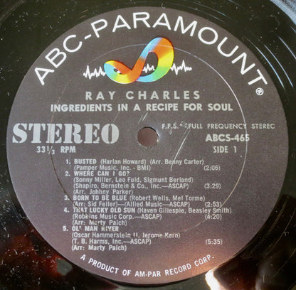 Ray Charles : Ingredients In A Recipe For Soul (LP, Album)